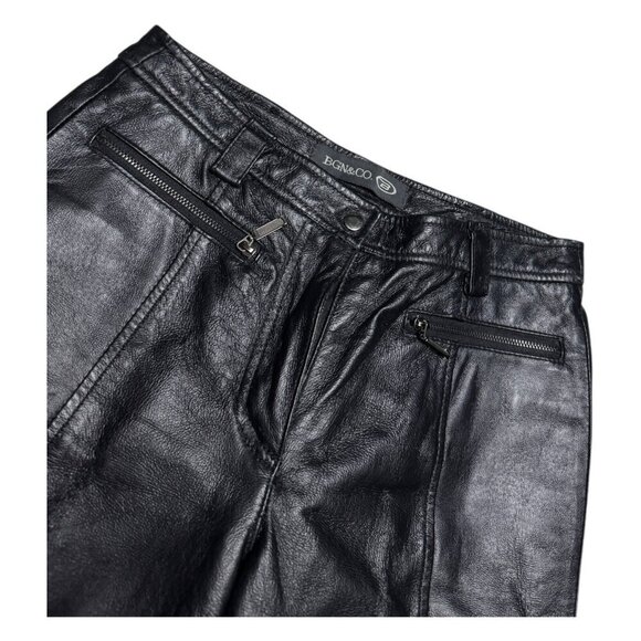 VINTAGE GENUINE LEATHER BGN & Co. Motorcycle Biker Pants Womens Small 26x30 - Picture 8 of 9